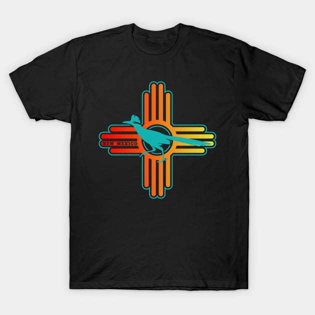 New Mexico Zia with Roadrunner T-Shirt by Carlosj1313